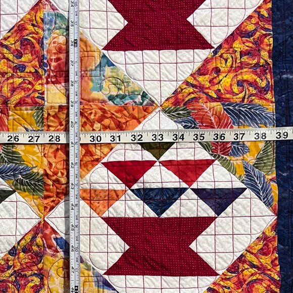 (HD) Handcrafted Quilt. Spring Fling & Red Baskets– A Collector’s Quilt - Picture 8 of 10